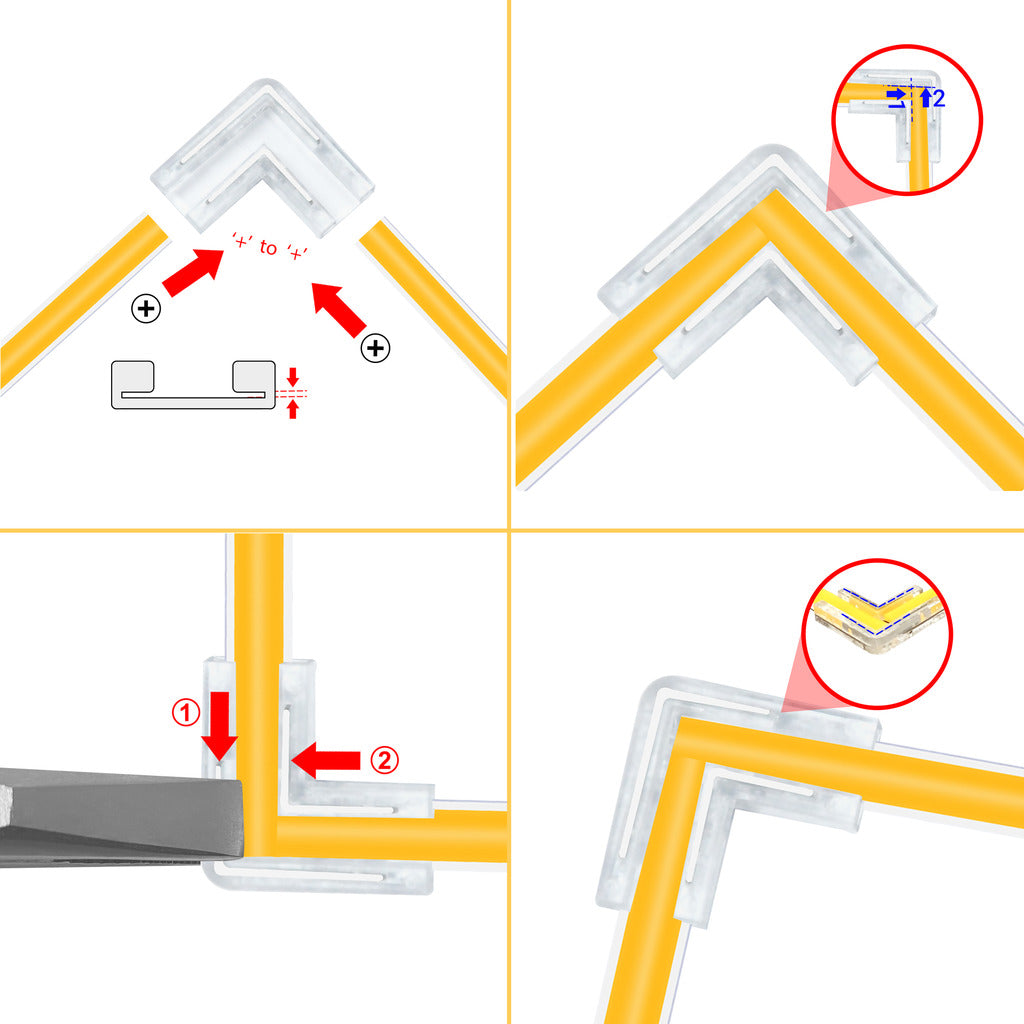Corner connector for MONO LED strips