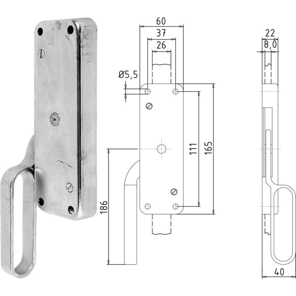 Folding gate deadbolt 850