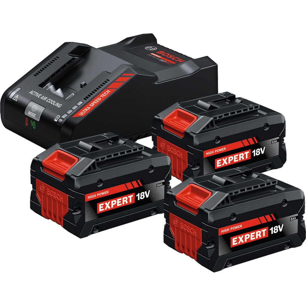 Expert Akku-Starter-Set 3x Akku EXBA18V-8.0Ah + EXAL 18V-160