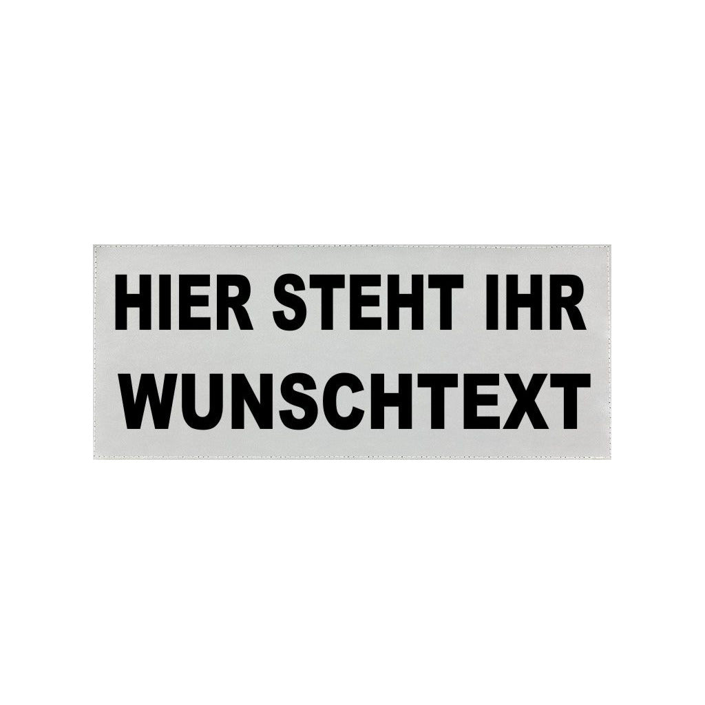 Segnaletica riflettente / Velcro / Testo personalizzato (1 o 2 righe)