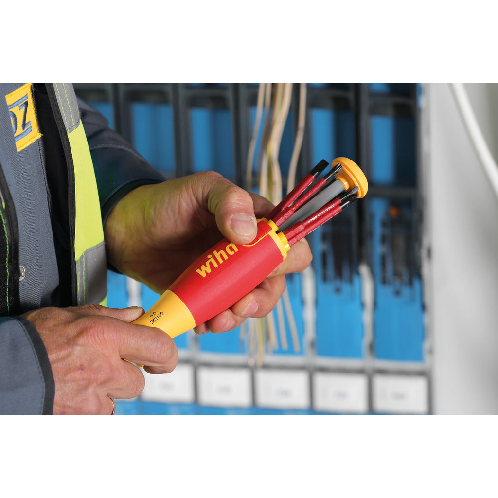 Schraubendreher mit Bit Magazin electric Schlitz/Phillips + 6 slimBits