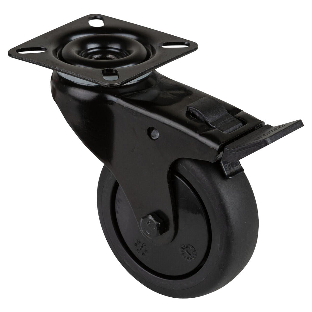 Swivel caster / appliance casters with brake, black
