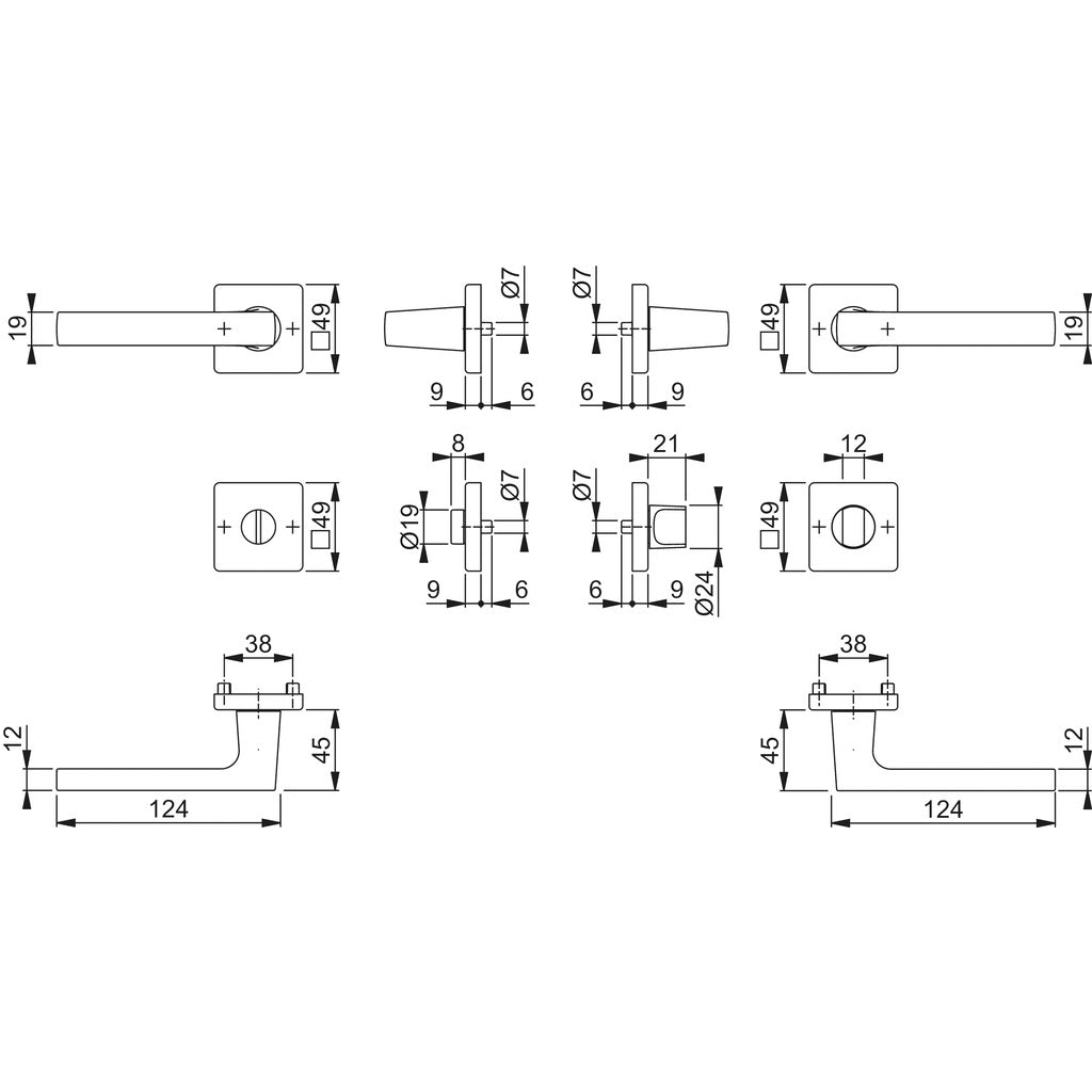 Set maniglia porta modello Dallas