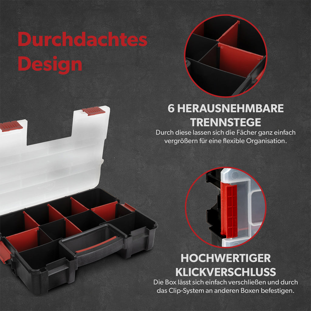 Siwitec Sortimentsbox / 10 Fächer und 6 Trennstege