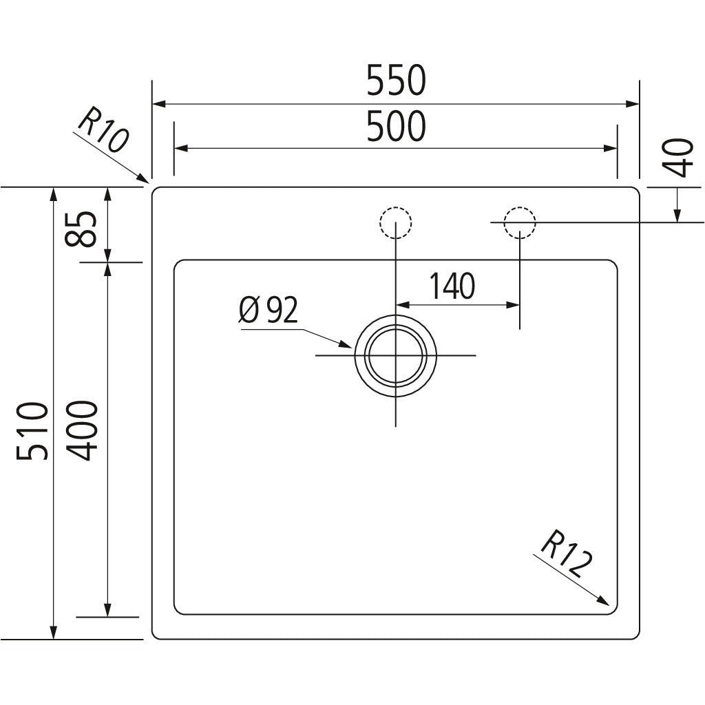 Lavello a filo Kumu Smart Mix 500