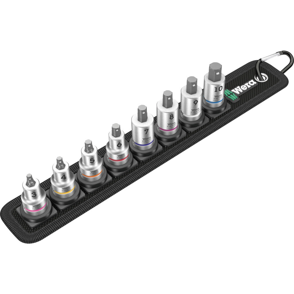 Zyklop Bitnuss-Satz Innensechskant Belt B 2 / 8-teilig / Haltefunktion, 3/8", metrisch