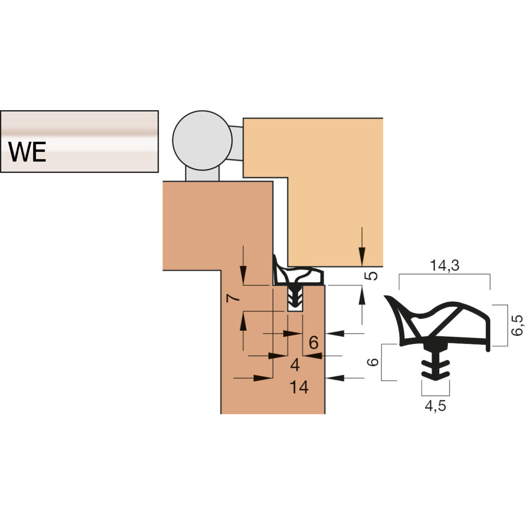 Door seal V 1012 short collar
