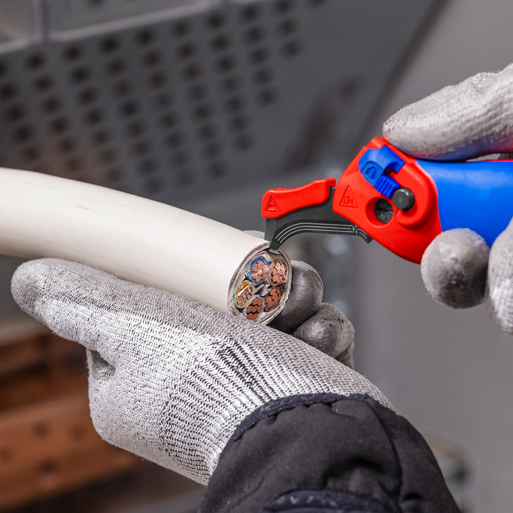 Knipex Abmantelungsmesser mit Gleitschuh & Ratschenfunktion