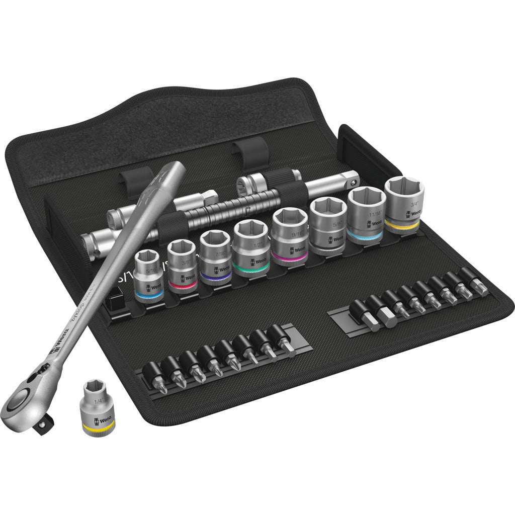 Zyklop Metal-Knarrensatz 8100 SB 11 / 29-teilig / Umschalthebel, 3/8", zöllig