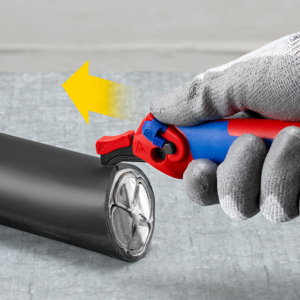 Knipex Abmantelungsmesser mit Gleitschuh & Ratschenfunktion