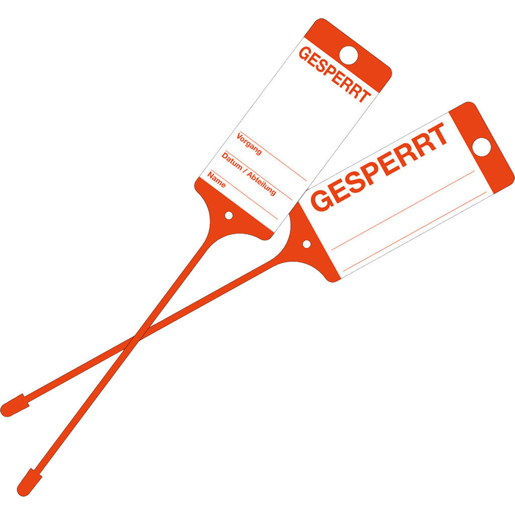 Etichetta merce / rossa, "Bloccato"