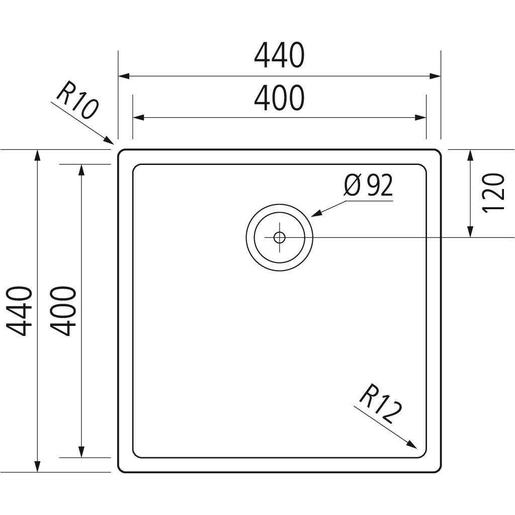 Sink KUMU Smart 400 flush-mounted / undermount