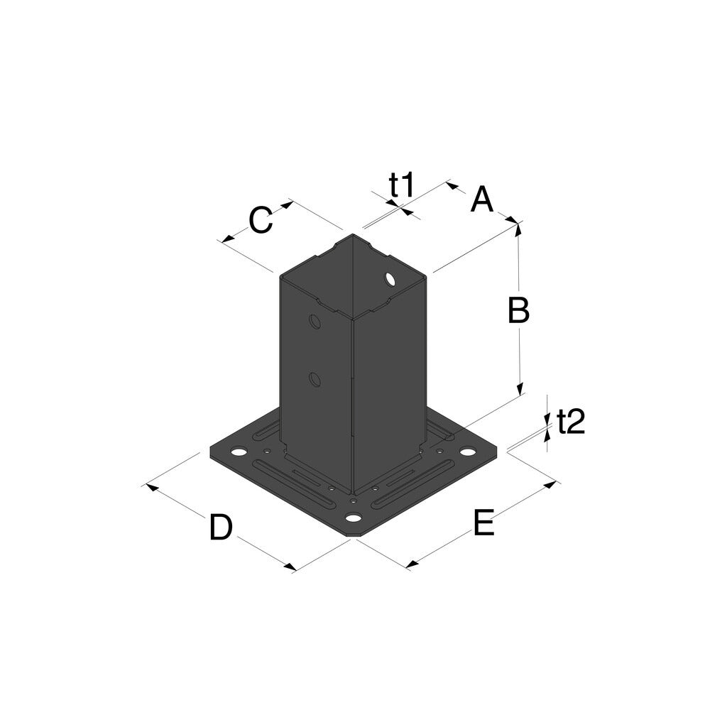 Pfostenhalter PPJBT schwarz