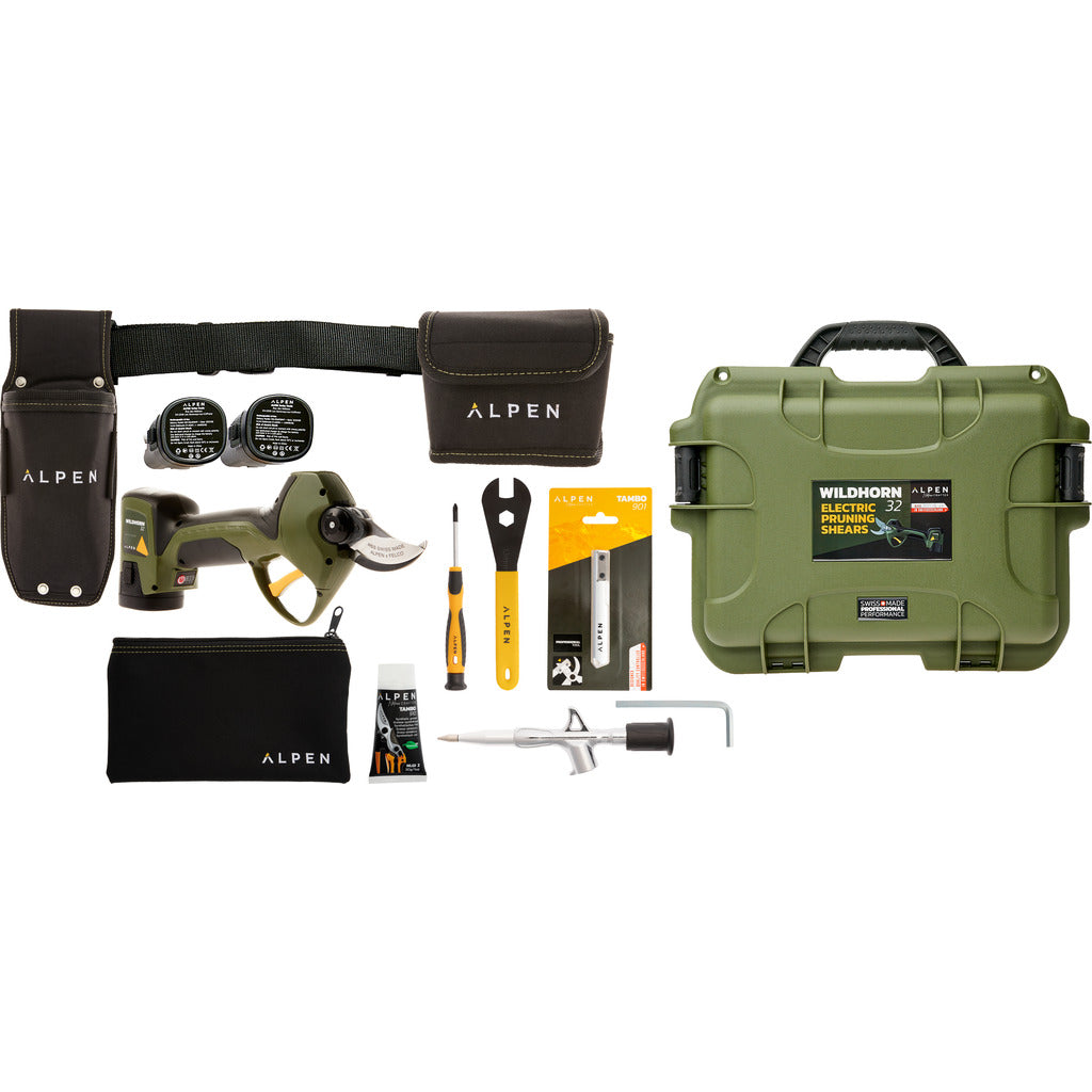Forbici da giardino elettriche ALPEN WILDHORN 32 / Set