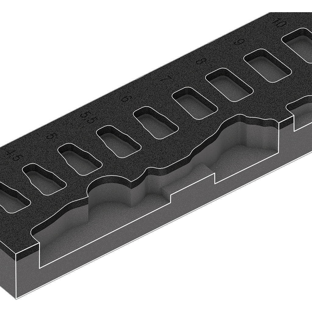 8000 A Zyklop Knarre 1/4" Set 1 9720 / 37-teilig / mit Schaumstoffeinlage