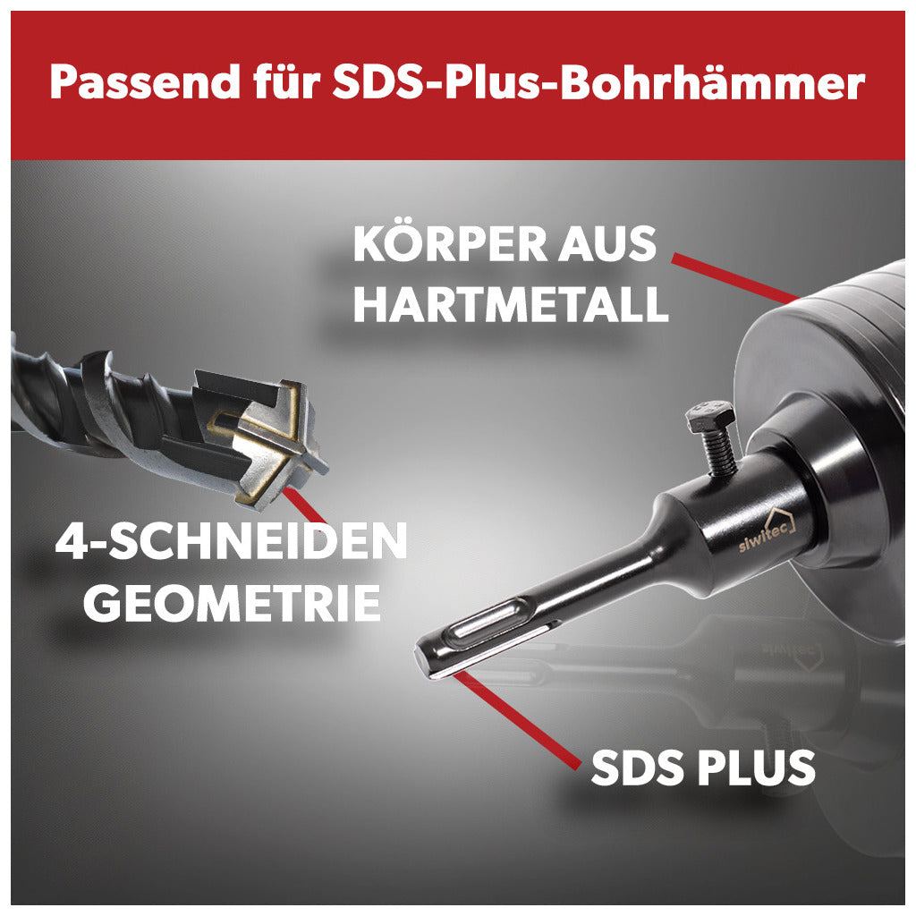 Siwitec SDS Plus Hartmetall Bohrkrone 68 mm