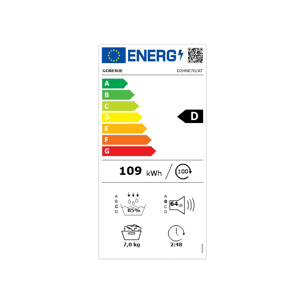 Asciugatrice a pompa di calore D2HNE7D/AT