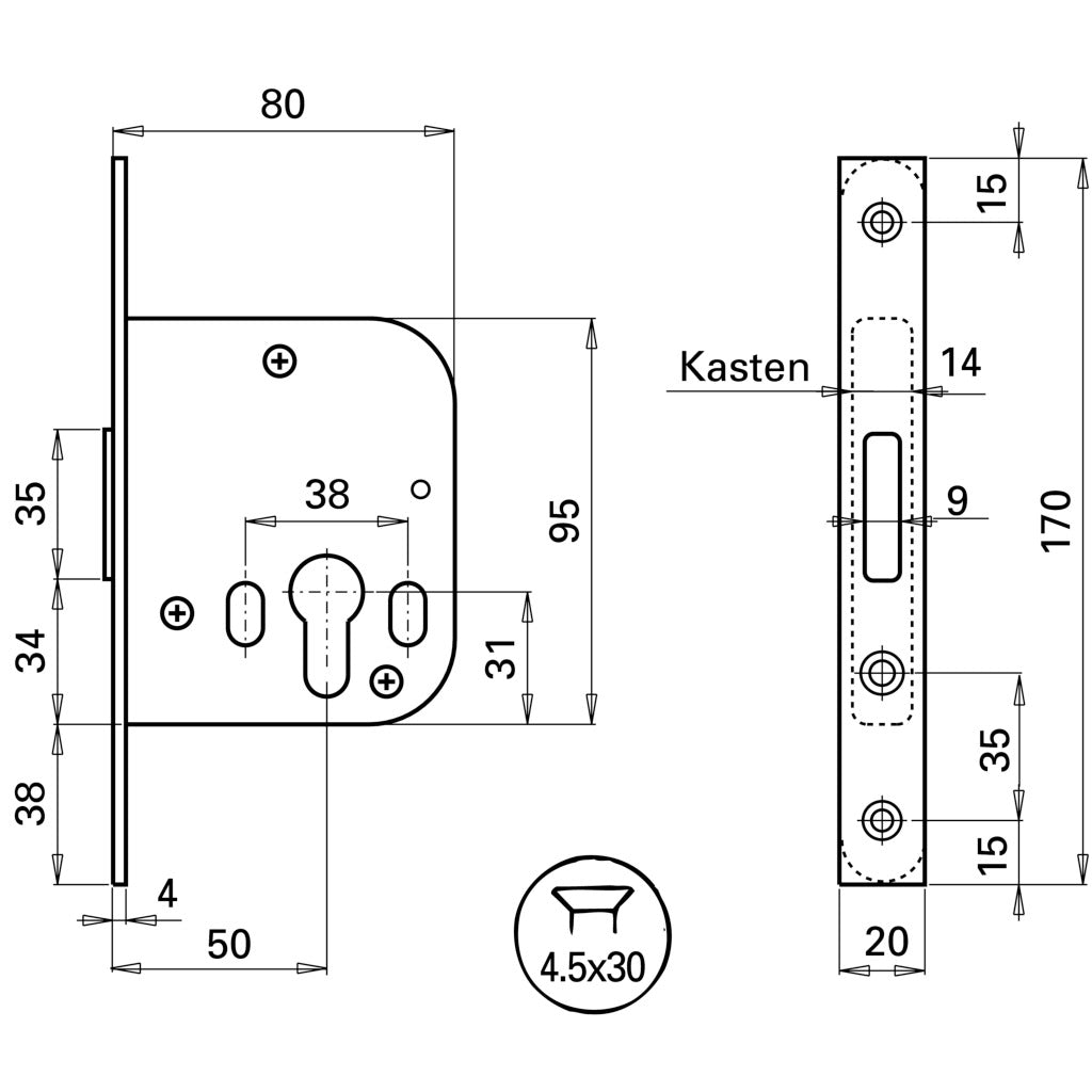 Deadbolt lock 48 R