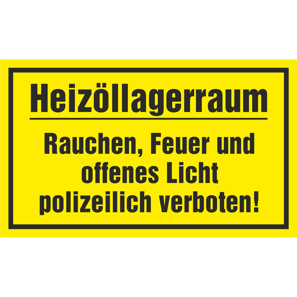 Hinweisschild - Heizöllagerraum