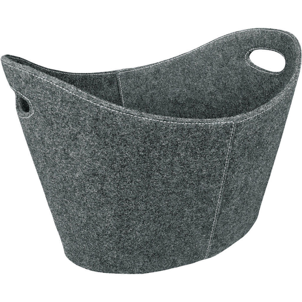 Cestino in feltro grigio ovale