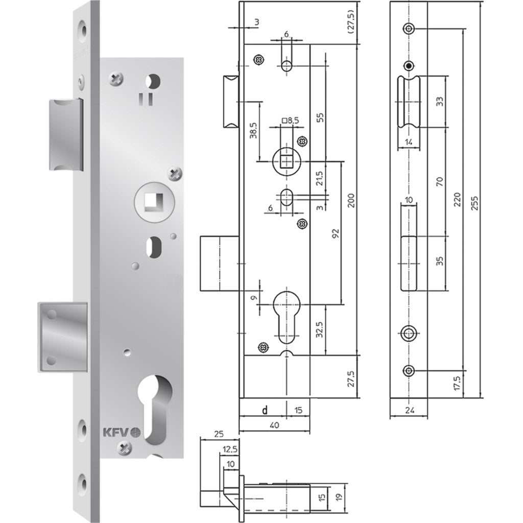 Tubular frame mortise lock 29