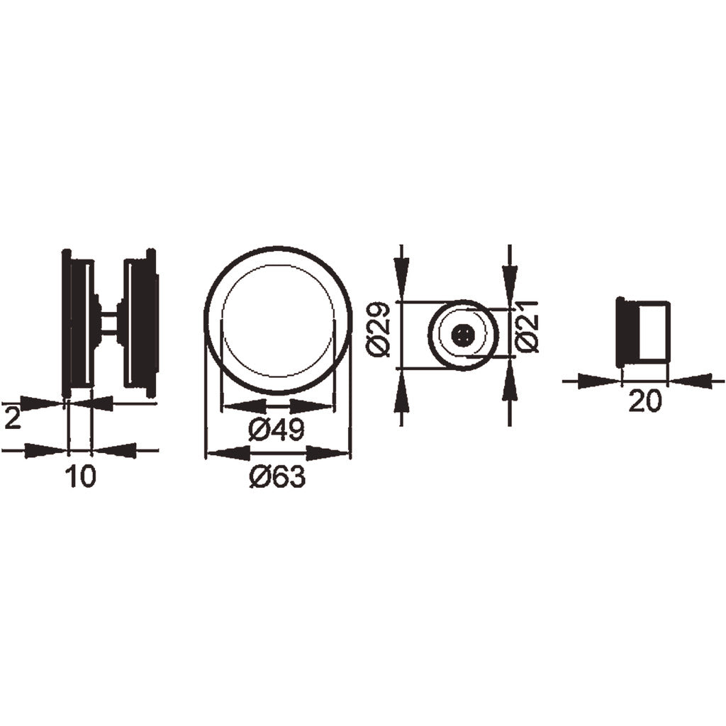 Rosette per porte scorrevoli - Set EPD 0S 71