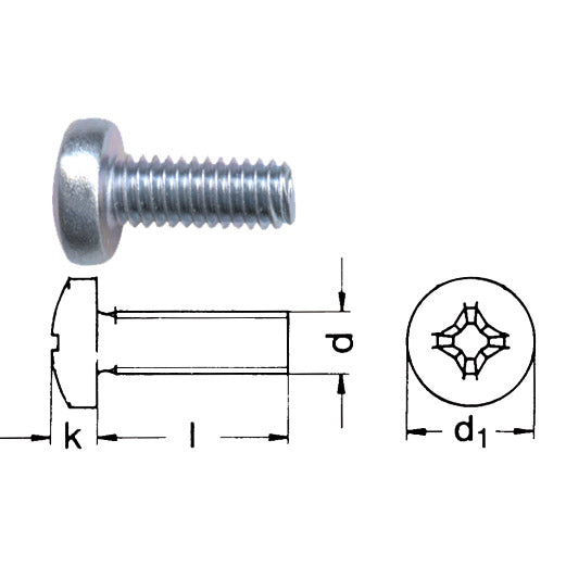 Phillips pan head screw / galvanized