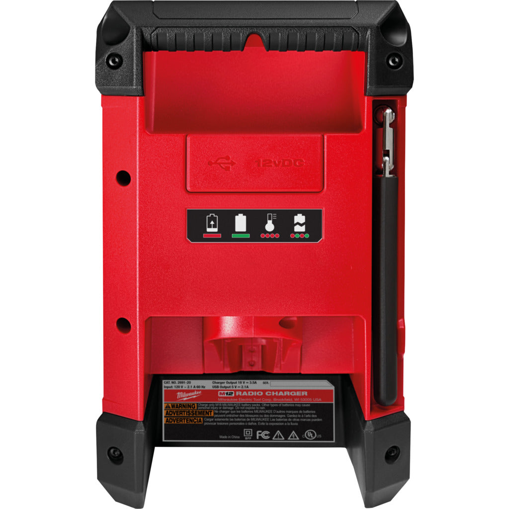 Radio a batteria/rete M12 con funzione di ricarica