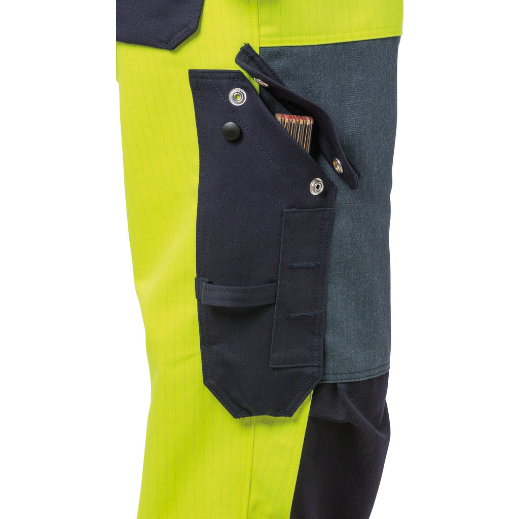 Flame High Vis Dungarees Class 2 1585 FLAM