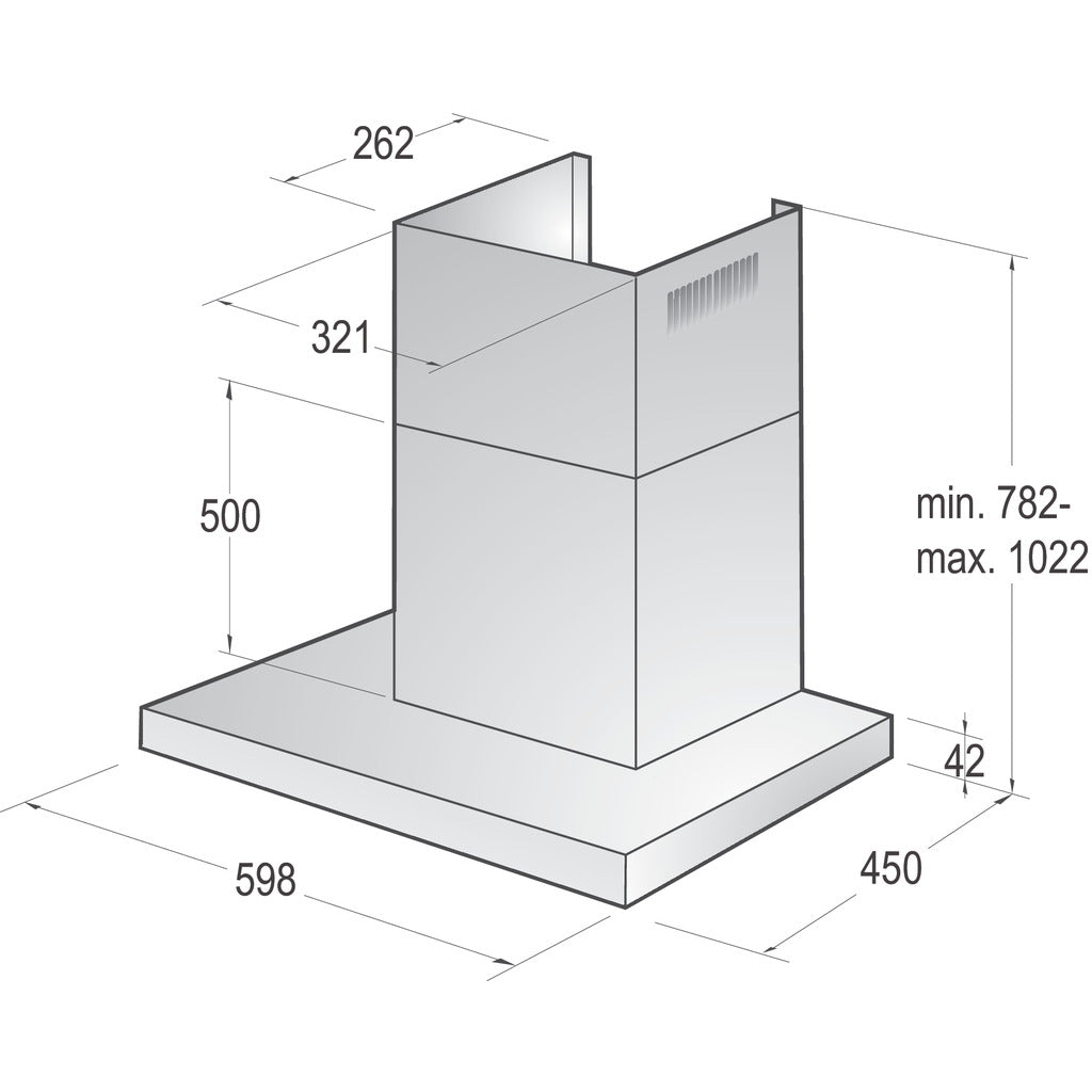 Kamin-Dunstabzugshaube WHT623E5X Essential Line