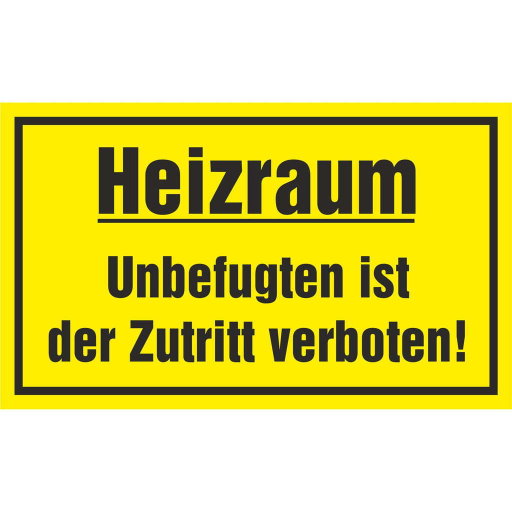 Hinweisschild - Heizraum