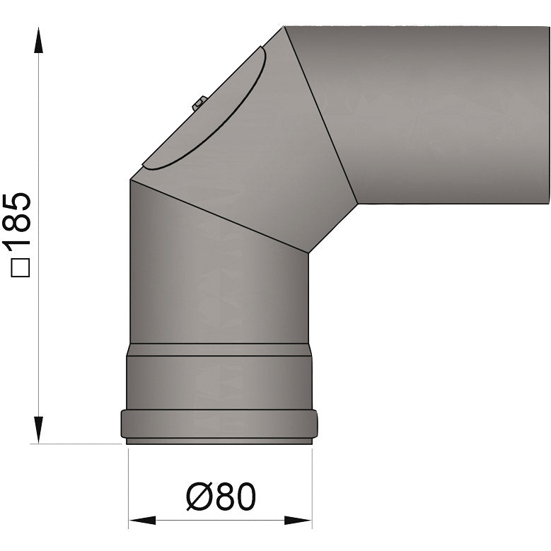 Curva canna fumaria con sportello di pulizia per stufe a pellet
