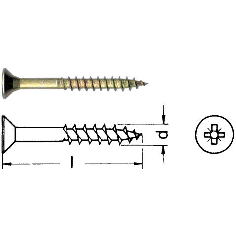 Spanplattenschraube Senkkopf Pozidrive