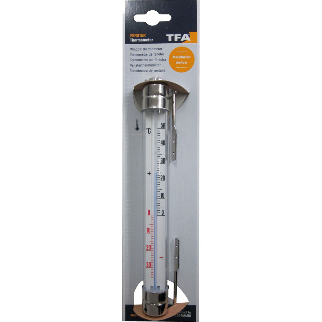 Fensterthermometer analog mit Metallhalter