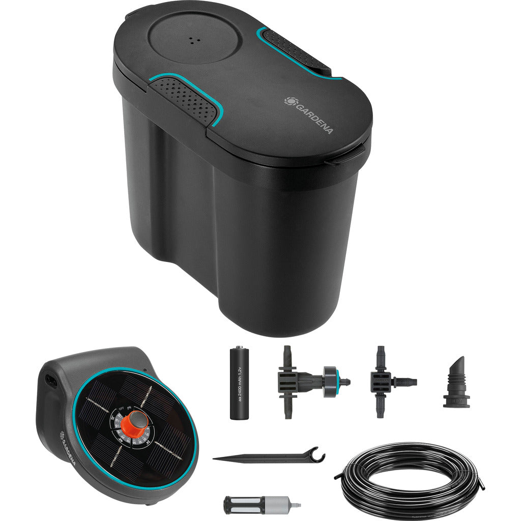 Set di irrigazione solare AquaBloom con serbatoio d'acqua