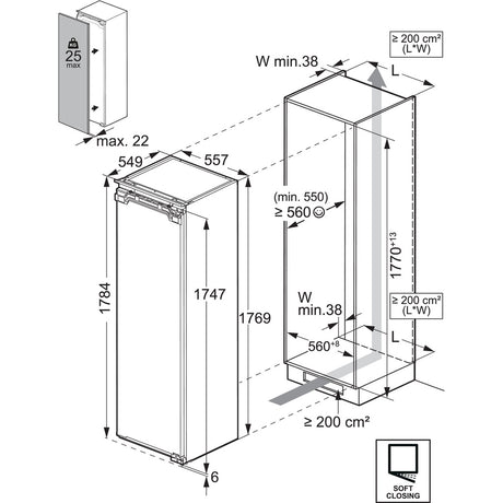 Einbau-Kühlschrank 6000 mit Gefrierfach ES6D18C