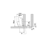 Cerniera CLIP top BLUMOTION per ante sottili 110°