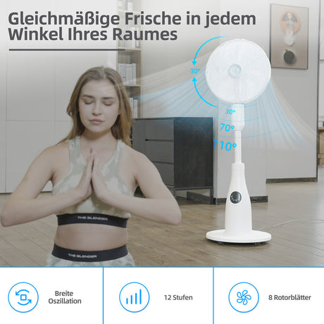 BE COOL Premium Sprühnebel-Standventilator