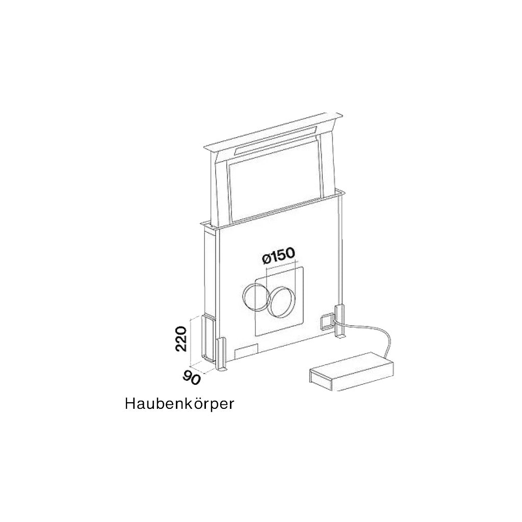 Arbeitsplattenhaube DOWN DRAFT 90