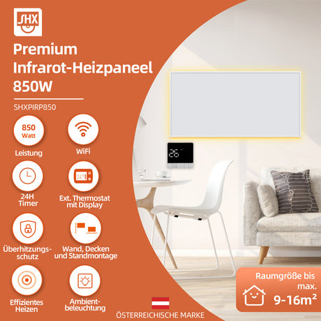 SHX Premium Infrarot-Heizpaneel mit WIFI