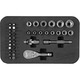 Compact ratchet set