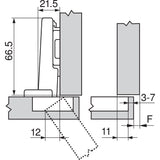 CLIP top Standardscharnier 110°, Eckanschlag