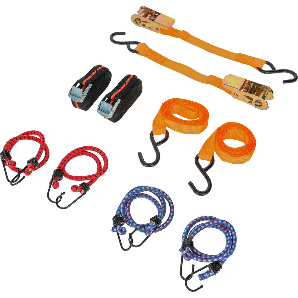 Set di cinghie di ancoraggio ed espansori da 8 pezzi