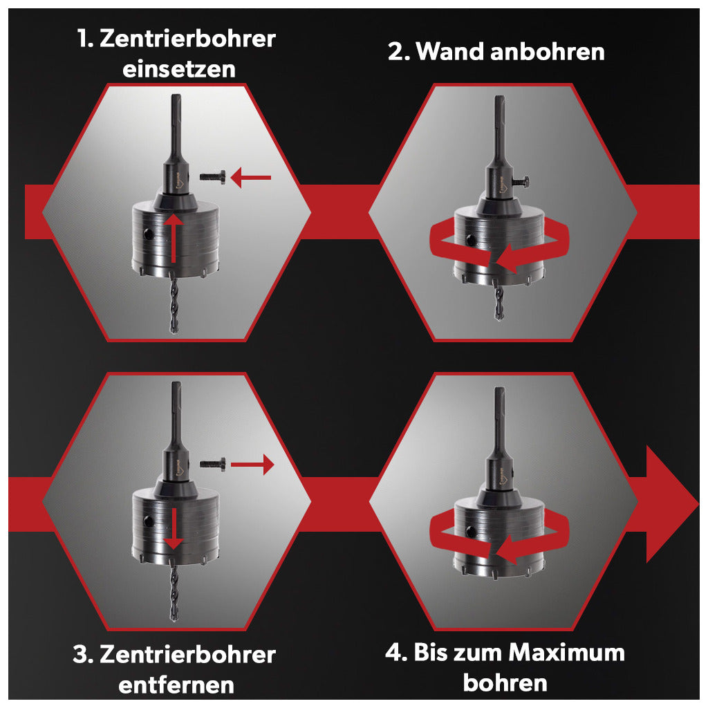 Siwitec SDS Plus Hartmetall Bohrkrone 68 mm