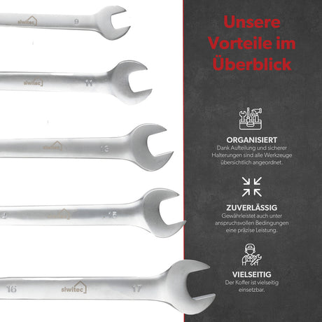 Siwitec Werkzeugkoffer / Werkzeug CRV / befüllt / 95-teilig