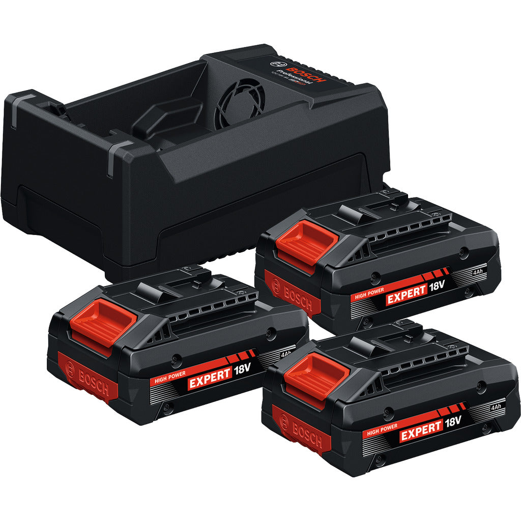 Expert Akku-Starter-Set 3x Akku EXBA18V-4.0Ah + GAL12V/18V-80