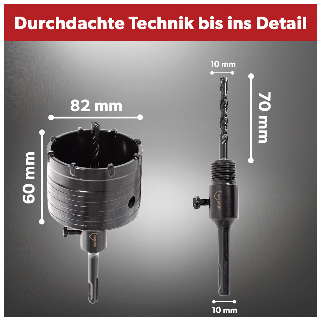 Siwitec SDS Plus Hartmetall Bohrkrone 82 mm