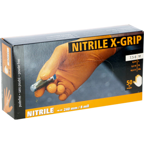 Guanti monouso in nitrile X-Grip arancioni