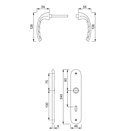 Set maniglia porta modello TÔKYÔ