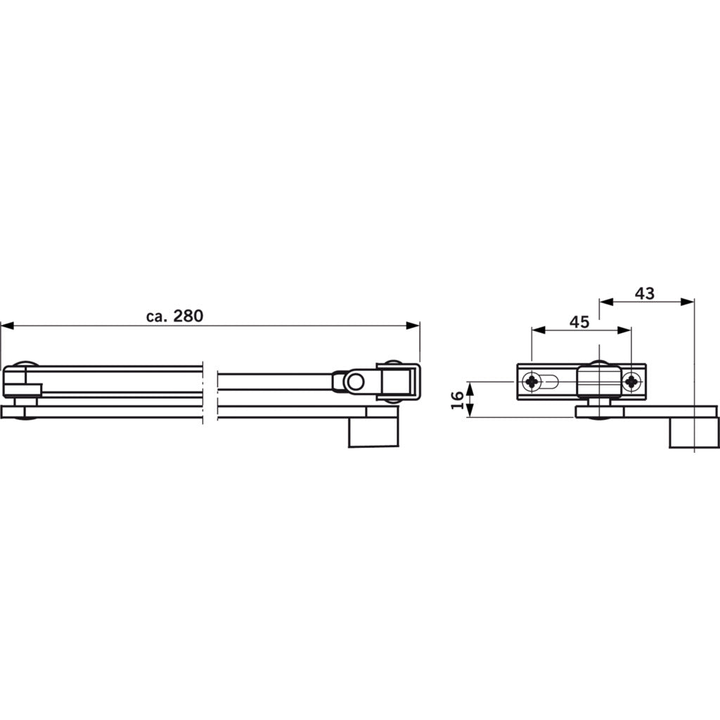 Normal rod with flat lever
